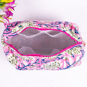 Block Printed Large Toiletry Bag, Waterproof Wash Bag, Makeup Bag, Cosmetic Bag, Travel Bag with Pockets, Jumbo Wash Bag Assorted